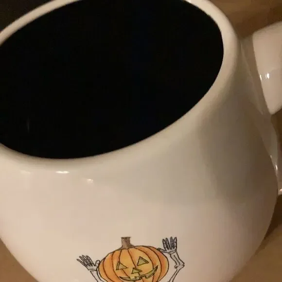 Rae Dunn round Halloween mug Pumpkin Head new black inside - Picture 2 of 4